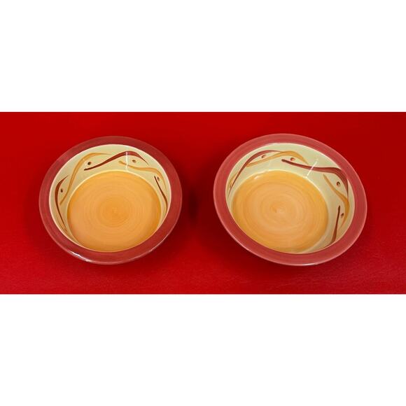 Gail Pittman Southern Living At Home Sienna Pet Bowls Set Of Two Retired HTF - Picture 4 of 11